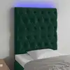 Image de Tête De Lit À Led Vert Foncé 80x7x118/128 Cm Velours Vidaxl