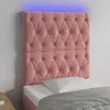 Image de Tête De Lit À Led Rose 80x7x118/128 Cm Velours Vidaxl