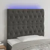 Image de Tête De Lit À Led Gris Foncé 90x7x118/128 Cm Velours Vidaxl