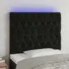 Image de Tête De Lit À Led Noir 90x7x118/128 Cm Velours Vidaxl