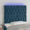 Image de Tête De Lit À Led Bleu Foncé 90x7x118/128 Cm Velours Vidaxl