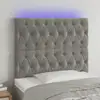Image de Tête De Lit À Led Gris Clair 100x7x118/128 Cm Velours Vidaxl