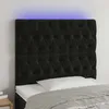 Image de Tête De Lit À Led Noir 100x7x118/128 Cm Velours Vidaxl