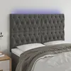 Image de Tête De Lit À Led Gris Foncé 144x7x118/128 Cm Velours Vidaxl
