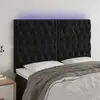 Image de Tête De Lit À Led Noir 144x7x118/128 Cm Velours Vidaxl