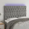 Image de Tête De Lit À Led Gris Clair 160x7x118/128 Cm Velours Vidaxl