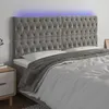 Image de Tête De Lit À Led Gris Clair 180x7x118/128 Cm Velours Vidaxl