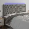 Image de Tête De Lit À Led Gris Clair 200x7x118/128 Cm Velours Vidaxl