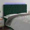Image de Tête De Lit À Led Vert Foncé 200x7x118/128 Cm Velours Vidaxl