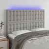 Image de Tête De Lit À Led Gris Clair 144x5x118/128 Cm Tissu Vidaxl
