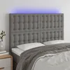 Image de Tête De Lit À Led Gris Foncé 144x5x118/128 Cm Tissu Vidaxl
