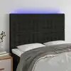 Image de Tête De Lit À Led Noir 144x5x118/128 Cm Tissu Vidaxl