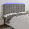 Image de Tête De Lit À Led Gris Foncé 160x5x118/128 Cm Tissu Vidaxl