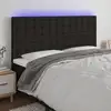 Image de Tête De Lit À Led Noir 180x5x118/128 Cm Tissu Vidaxl