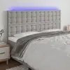 Image de Tête De Lit À Led Gris Clair 200x5x118/128 Cm Tissu Vidaxl