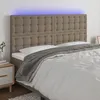 Image de Tête De Lit À Led Taupe 200x5x118/128 Cm Tissu Vidaxl
