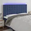 Image de Tête De Lit À Led Bleu 200x5x118/128 Cm Tissu Vidaxl
