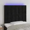 Image de Tête De Lit À Led Noir 80x5x118/128 Cm Velours Vidaxl