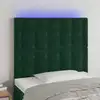Image de Tête De Lit À Led Vert Foncé 80x5x118/128 Cm Velours Vidaxl