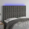 Image de Tête De Lit À Led Gris Foncé 144x5x118/128 Cm Velours Vidaxl