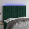 Image de Tête De Lit À Led Vert Foncé 144x5x118/128 Cm Velours Vidaxl
