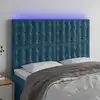 Image de Tête De Lit À Led Bleu Foncé 144x5x118/128 Cm Velours Vidaxl