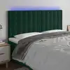 Image de Tête De Lit À Led Vert Foncé 160x5x118/128 Cm Velours Vidaxl