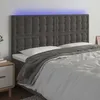 Image de Tête De Lit À Led Gris Foncé 180x5x118/128 Cm Velours Vidaxl