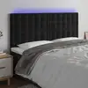 Image de Tête De Lit À Led Noir 180x5x118/128 Cm Velours Vidaxl