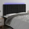 Image de vidaXL Tête de Lit à LED Meuble de Chambre à Coucher Accessoire de Lit Double Tête de Cadre de Lit Intérieur Noir 3122920