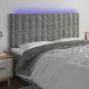 Image de Tête De Lit À Led Gris Clair 200x5x118/128 Cm Velours Vidaxl