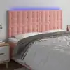 Image de Tête De Lit À Led Rose 200x5x118/128 Cm Velours Vidaxl