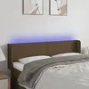 Image de Tête De Lit À Led Marron Foncé 147x16x78/88 Cm Tissu Vidaxl
