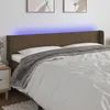 Image de Tête De Lit À Led Marron Foncé 163x16x78/88 Cm Tissu Vidaxl