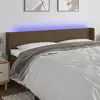Image de Tête De Lit À Led Marron Foncé 203x16x78/88 Cm Tissu Vidaxl
