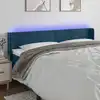 Image de Tête De Lit À Led Bleu Foncé 183x16x78/88 Cm Velours Vidaxl