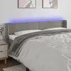 Image de Tête De Lit À Led Gris Clair 203x16x78/88 Cm Velours Vidaxl