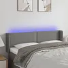 Image de Tête De Lit À Led Gris Foncé 147x16x78/88 Cm Tissu Vidaxl