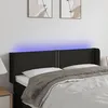 Image de Tête De Lit À Led Noir 147x16x78/88 Cm Tissu Vidaxl