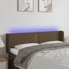 Image de Tête De Lit À Led Marron Foncé 147x16x78/88 Cm Tissu Vidaxl