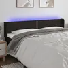 Image de Tête De Lit À Led Noir 203x16x78/88 Cm Tissu Vidaxl