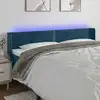 Image de Tête De Lit À Led Bleu Foncé 163x16x78/88 Cm Velours Vidaxl