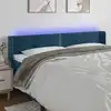 Image de Tête De Lit À Led Bleu Foncé 203x16x78/88 Cm Velours Vidaxl