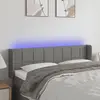 Image de Tête De Lit À Led Gris Foncé 147x16x78/88 Cm Tissu Vidaxl