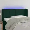 Image de Tête De Lit À Led Vert Foncé 83x16x78/88 Cm Velours Vidaxl