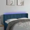 Image de Tête De Lit À Led Bleu Foncé 147x16x78/88 Cm Velours Vidaxl