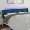 Image de Tête De Lit À Led Bleu Foncé 163x16x78/88 Cm Velours Vidaxl