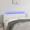 Image de Tête De Lit À Led Blanc 147x16x78/88 Cm Similicuir Vidaxl