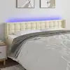 Image de Tête De Lit À Led Crème 183x16x78/88 Cm Similicuir Vidaxl