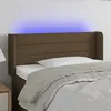 Image de Tête De Lit À Led Marron Foncé 93x16x78/88 Cm Tissu Vidaxl